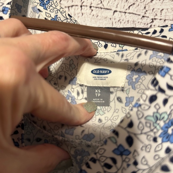 Old Navy Blue Paisley Floral Boho Dress XS 3/4 Sleeve - Picture 2 of 5